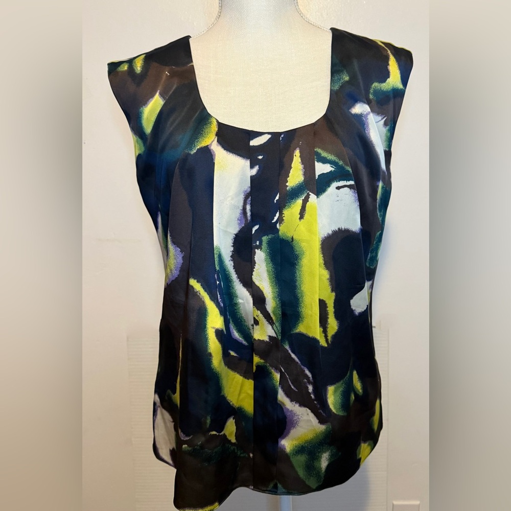 Calvin Klein Blue and Yellow Graphic Tank Top